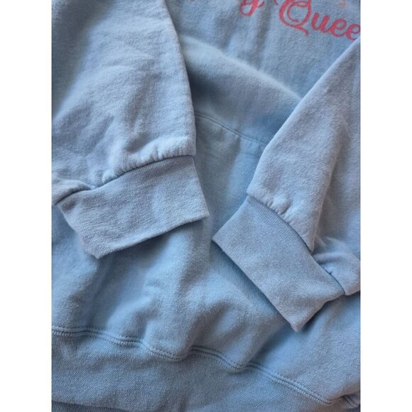 Kinda Busy Being A Camping Queen Hoodie 3XL Blue With Pink Graphics - Picture 4 of 5